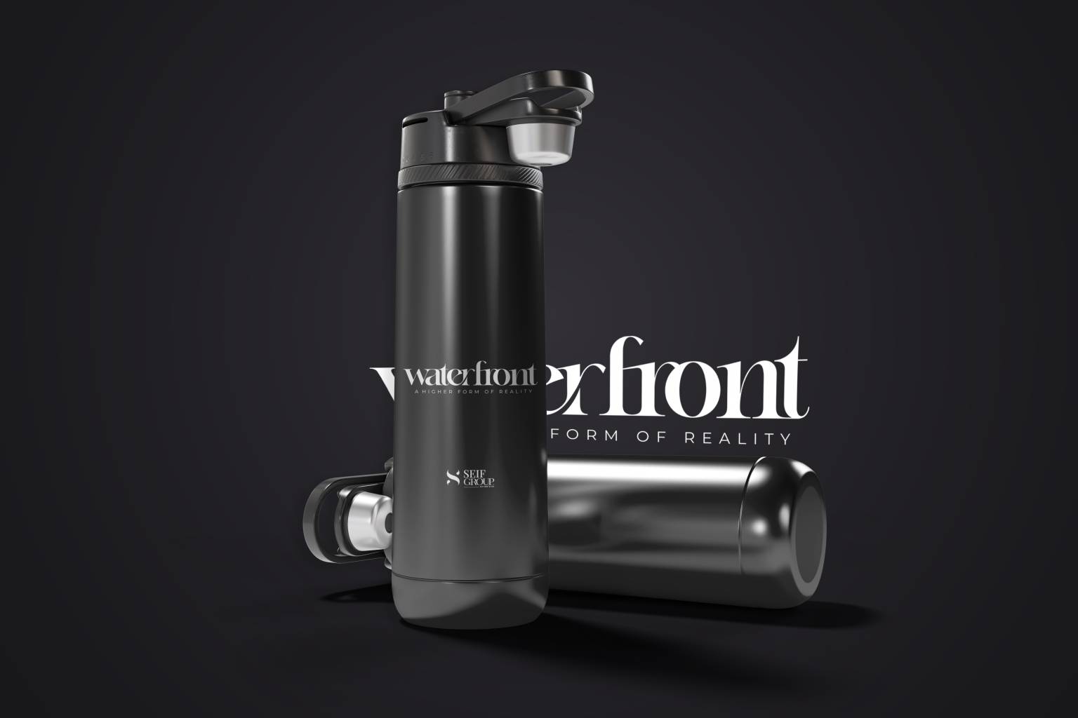 Waterfront branded thermal bottle application